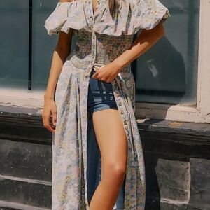 Free People Floral Off-Shoulder Maxi Dress